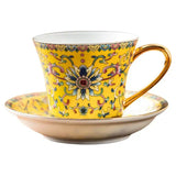 Yeknu  Creative Floral Pattern Cute Cups, Household Office Items Porcelain Water Mug, Minimalist style Coffee Cup and Plate Combination
