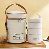 Yeknu  1590ml Large Capacity Stainless Steel 304 Lunch Box Leak-Proof Multilayer Thermal Bento Box Adult Student Soup Food Container