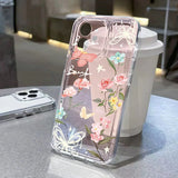 Yeknu  Gold Butterfly Phone Case For iPhone 17 16 15 11 13 12 14 Pro Max 16e Air 7 8 Plus XR SE Soft TPU Transparent Cover
