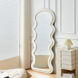 Yeknu Wavy Floor Mirror Big Full Body Items Irregular Cosmetics Mirror Garden Travel Moon Portable Custom Espelhos Home Decorations