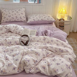 Yeknu  Double-layer yarn printing four-piece set, student dormitory three-piece set, bed sheet quilt cover, bedding
