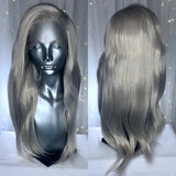Yeknu  Long Wavy Dark Brown Synthetic Lace Front Wigs for Women Free Part Layered Cut Natural Wave Brunette Colored 13X4 Wigs Daily Use