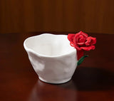 Yeknu  1PC Handmade Flower Cup Rose Ceramic Coffee Cup Mug Mug Souvenir Tea Cup Afternoon Tea Party Home Tableware Decoration