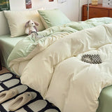 Yeknu  New Duvet Cover Super Soft Pure Color Wash Quilt Cover 4-piece Bedding Set 3-piece Dormitory 180x220 200x230 Skin-friendly