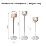 Yeknu  Glass Candlestick European Romantic Candlelight Dinner High Foot Wedding Birthday Restaurant Water Floating Candle Cup