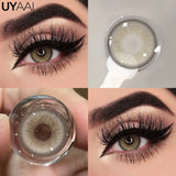 Yeknu  Color Contact Lenses For Eye Cosmetic Black Lens Makeup Beauty Green Eyes Contact Natural Brown Contact Eyes Makeup