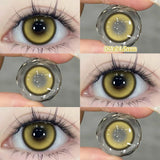 Yeknu  2pcs/pair Cyber Series Halloween Colored Contact Lenses for Makeup Eyes Big Pupils Red Contact Lenses Brown Lens Myopia