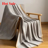 Yeknu  Light luxury blanket living room nap sofa blanket bedside towel office aviation blanket paper pattern fish bone pattern
