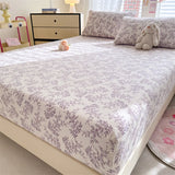 Yeknu Elastic Fitted Sheet Floral Style Bedsheet Soft Bed Cover Home Bed Linen Sheets drap de lit (Pillowcase Need Order)