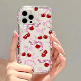 Yeknu  Cute Cherry Phone Case For iPhone 17 15 16 13 11 12 14 Pro Max 7 8 Plus Air 16e XR SE Shockproof Soft Clear Cover Coque