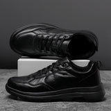 Yeknu  Men's Business Shoes Soft Moccasin Shoes Comfortable Casual Shoes for Men Autumn Solid Black White Men Sneakers