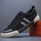 Yeknu  Men's Canvas Shoes  Spring New Fashion Summer Breathable Versatile Lace Up Skateboarding Shoes Men Foot Flat Shoes