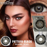 Yeknu  Myopia Lenses 1 Pair Colored Contact Lenses with Degree Natural Eye Contacts Brown Lenses Gray Pupils Yearly Disposable