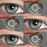 Yeknu  2PCS New Gray Prescription Contact Lenses Fashion Pupils Cosmetics Eye Color Lenses Myopia Colored Contact Lenses Brown
