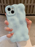 Yeknu  Milk Blue Bubble Solid Color Suitable For iPhone 14 Pro Max 11 15 Phone Case 13 12 Pro Protective Case