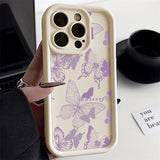 Yeknu  Cute Flower Phone Case For iPhone 11 Case iPhone 15 13 16 17 12 14 Pro Max XR X XS 7 8 Plus SE Anti-drop Shockproof Cover Funda
