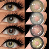 Yeknu  Contact Lenses NEW Color Contact Beauty Eye Color Lenses Colorcon Water Light Brown Eye Lenses Gray Natural Contact Lenses