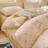 Yeknu  New cartoon pure cotton bed four-piece set four seasons skin-friendly girl heart bed sheet quilt cover student dormitory bedding