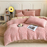 Yeknu Luxury jacquard velvet Bed linen winter Bedding set Microfiber Duvet cover Quilt bed cover full set bed sheets set pillow cover