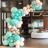 Yeknu 112Pcs Tiffany Blue Balloon Garland Arch Kit Turquoise Chrome Gold Latex Party Balloons for Boys Birthday Baby Shower Decoration
