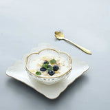 Yeknu  Ice powder bowl creative Japanese bird's nest dessert sugar water white fungus soup tray Phnom Penh cherry blossom glass bowl1Pc