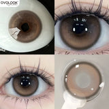Yeknu  1 Pair(2pcs) Brown Beauty Colored Contact Lenses for Eyes Purple Halloween Lens Big Eye Lens Natural Look Gray Blue Lens