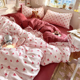 Yeknu  new class A simple high-end three-layer yarn bedding four-piece set, bed sheet quilt cover, dormitory three-piece set