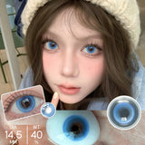 Yeknu  2pcs/pair New Cosplay Contact Lenses for Eyes Makeup Pupils Cosmetics Blue Eye Color Lenses for Myopia Lens 14.2/14.5mm