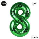 Yeknu  Soccer Birthday Party Decoration Multi Color Number 7 Balloon 32Inch 1 2 3 4 5 6 7 8 9 Digit Football Balloon Large Figure Golob
