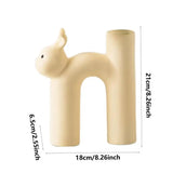 Yeknu Creative cat shaped tubular vase accessories Letter design cute cat tail resin made vase  Rooms desk decoration flower ornaments