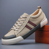 Yeknu  Men's Canvas Shoes  Spring New Fashion Summer Breathable Versatile Lace Up Skateboarding Shoes Men Foot Flat Shoes