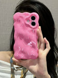 Yeknu  Suitable For Iphone 16 Promax Phone Case 3D Bubble Korean Soft Shell Iphone 15 14 13 All Inclusive 12 Anti Drop 11 Protective Ca