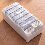 Yeknu  Cable Organizer Storage Box Set Durable Plastic Daily Office Supplies Sundries Charging Cord & Mobile Device Management Storage