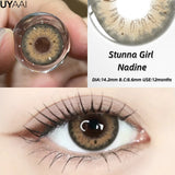Yeknu  New 1pair Colored Contact Lenses for Eyes Blue Natural Look Brown Eye Lenses Cosmetic Beauty Pupils