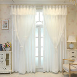 Yeknu  Double Layer Thickened Blackout Curtain with Butterfly Knot Decoration, Modern Minimalist Style Drapes for Bedroom Living Room W