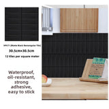 Yeknu  Waterproof Moisture Proof 3D Tile Stickers Self Adhesive Wall Decals for Kitchen Bathroom Oil Resistant Decorative Wall Mural