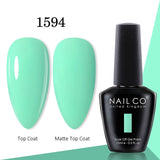 Yeknu  15ml Gel Nail Polish LED Semi-permanent Summer Varnish UV Vernis Blue Color Enamels For Nails Gellak Top Coat Base Polish