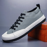Yeknu  Men Canvas Shoes Casual Lace Up Sneakers Summer Fashion Breathable Vulcanize Shoes Rubber Flats Outdoor Autumn Casual Man Shoes