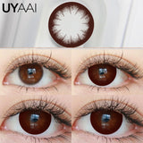 Yeknu  2PCS Color Contact Lenses (Pearl Series) Brown Natural Lenses Gray High Quality Eye Contacts 14.5mm Big Pupil Beauty Lense