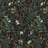 Yeknu  Tropical Moss Leaf Peel and Stick Wallpaper Black Floral Self Adhesive Removable Floral Contact Paper for Bedroom Walls Cabinets