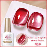 Yeknu  10ml Super Shining Reflective Cat Magnetic Gel Ultra Shine Glitter Red Silver Soak Off UV LED Gel Nail Art Varnish