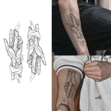 Yeknu  Lasting 15 days temporary tattoo sticker waterproof non-reflective candle hand pattern sticker body art fake tattoo on boy's arm