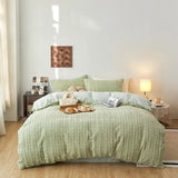 Yeknu High-end Autumn Winter Queen Bedding Set Soft Warm Artificial Rabbit Velvet Bed Set Cozy King Size Duvet Cover Set with Sheets