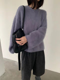 Yeknu  Knitted Autumn Pullover Sweater Women Korean Style Loose Pleated Fashion Ladies Sweaters Long Sleeve Casual Woman Sweater Tops