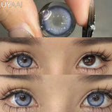 Yeknu  1 Pair Blue Eye Color Lens y2k Korean Fashion Colorcon Brown Natural Color Eye Contacts Black Lenses Green Pupils Gray Len