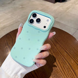 Yeknu  Fashion Wave Point Matte Candy Color Slim Case for iPhone 16 17 Pro Max Polka Dot Soft Silicone Shockproof Ultra Thin Cover