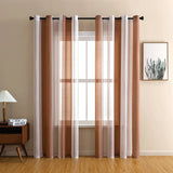 Yeknu  2 Panels Striped Sheer Curtains Semi Sheer Voile Window Window Treatment Grommet Top Drapes for Living-Room Bedroom Office