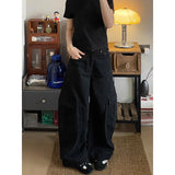 Yeknu  American Vintage Style High Waist Brown Jeans Pants Summer Women's Baggy Y2K Wide Leg Denim Trouser Female Clothes