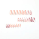 Yeknu  24 PCs Long Pieces of French Glitter Nails with 1 Piece of Jelly Glue and 1 Nail File