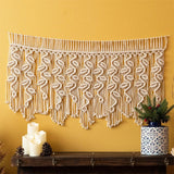 Yeknu 110cm Handwoven Macrame Tapestry Curtain Windown Haing Curtain Tapestry Boho Style Room Decoration Home Background